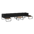 vidaXL Patio Sofa in Dark Grey And Brown