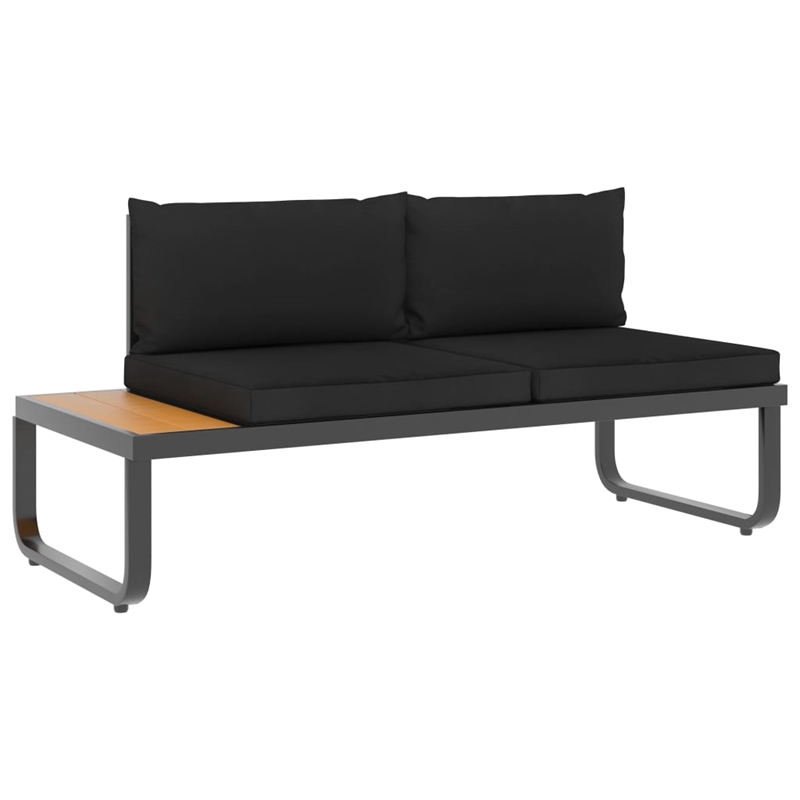 vidaXL Patio Sofa in Dark Grey And Brown