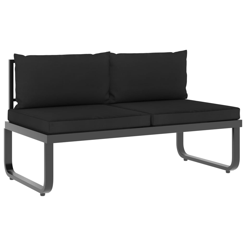 vidaXL Patio Sofa in Dark Grey And Brown