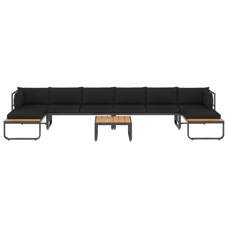 vidaXL Patio Sofa in Dark Grey And Brown
