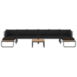 vidaXL Patio Sofa in Dark Grey And Brown