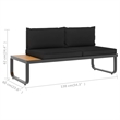 vidaXL Patio Sofa in Dark Grey And Brown