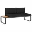 vidaXL Patio Sofa in Dark Grey And Brown