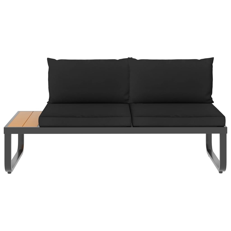 vidaXL Patio Sofa in Dark Grey And Brown
