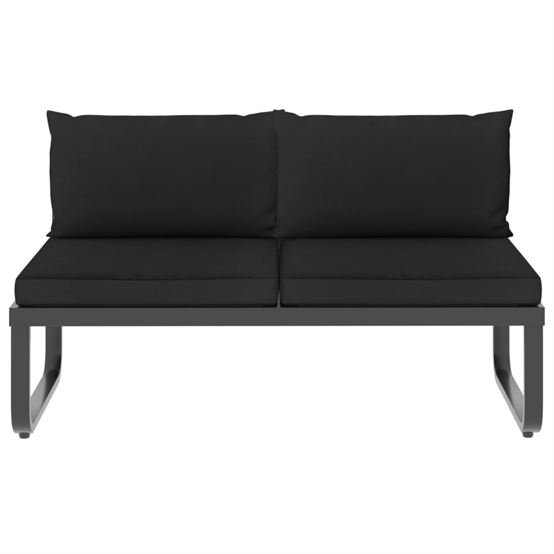 vidaXL Patio Sofa in Dark Grey And Brown