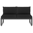 vidaXL Patio Sofa in Dark Grey And Brown