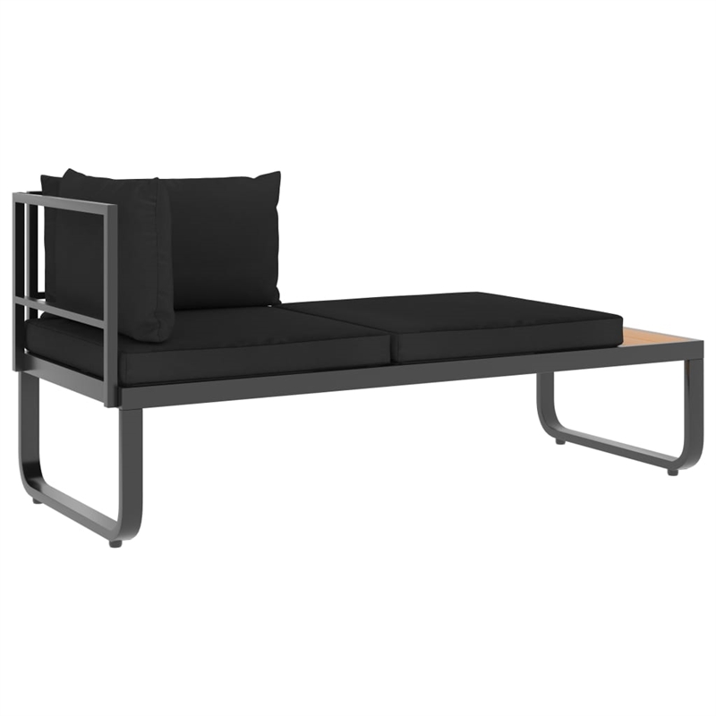 vidaXL Patio Sofa in Dark Grey And Brown
