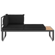 vidaXL Patio Sofa in Dark Grey And Brown