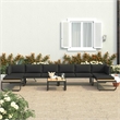 vidaXL Patio Sofa in Dark Grey And Brown