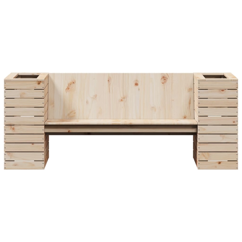 vidaXL Solid Pine Wood Planter Bench in Natural Wood