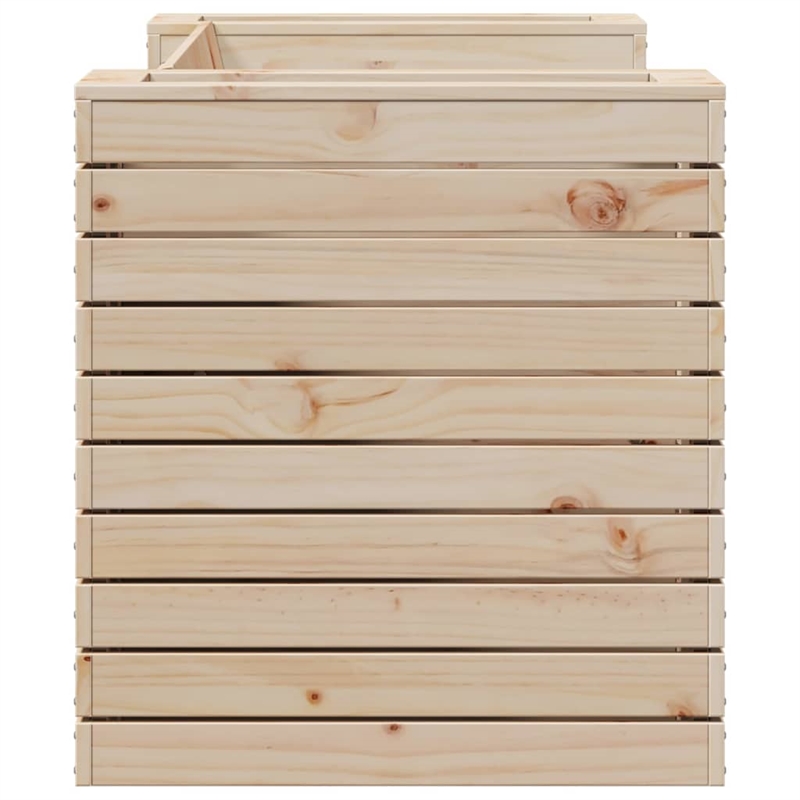 vidaXL Solid Pine Wood Planter Bench in Natural Wood
