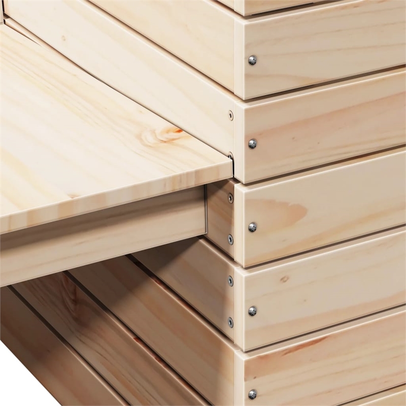 vidaXL Solid Pine Wood Planter Bench in Natural Wood
