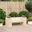 vidaXL Solid Pine Wood Planter Bench in Natural Wood