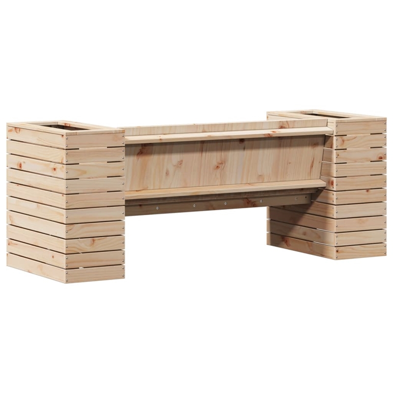 vidaXL Solid Pine Wood Planter Bench in Natural Wood