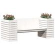 vidaXL Medium Solid Pine Wood Planter Bench in White