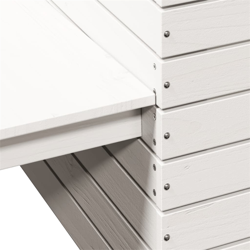 vidaXL Medium Solid Pine Wood Planter Bench in White