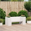 vidaXL Medium Solid Pine Wood Planter Bench in White