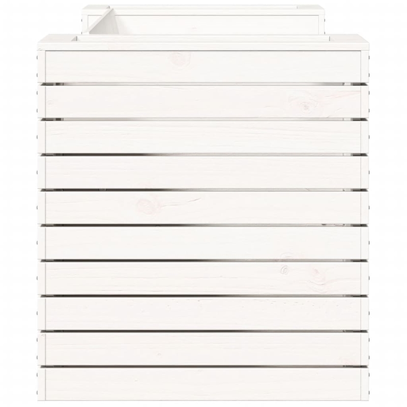 vidaXL Medium Solid Pine Wood Planter Bench in White