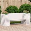 vidaXL Medium Solid Pine Wood Planter Bench in White