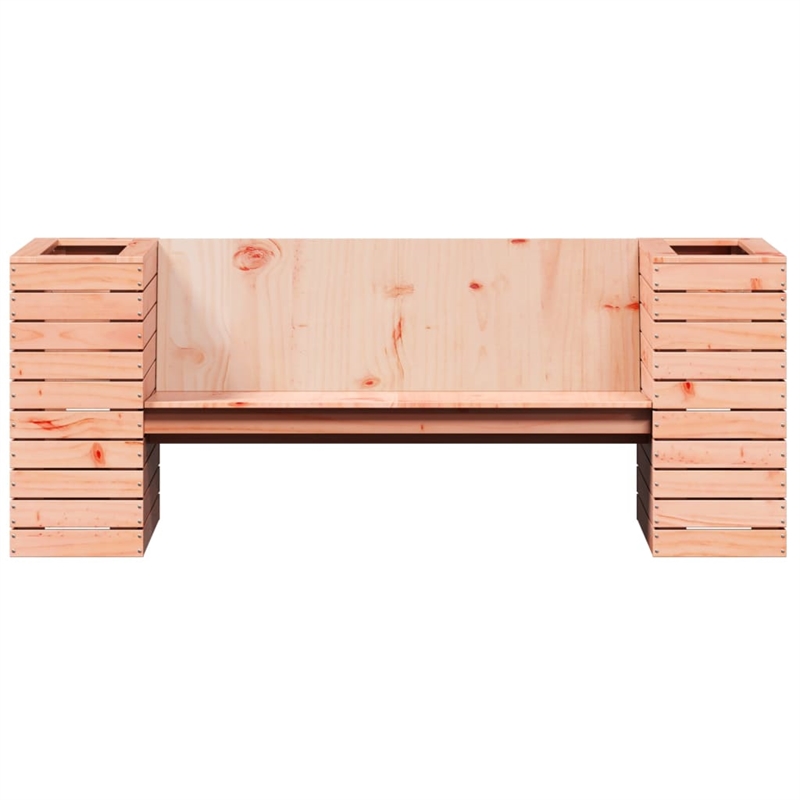 vidaXL Solid Douglas Wood Planter Bench in Natural Wood