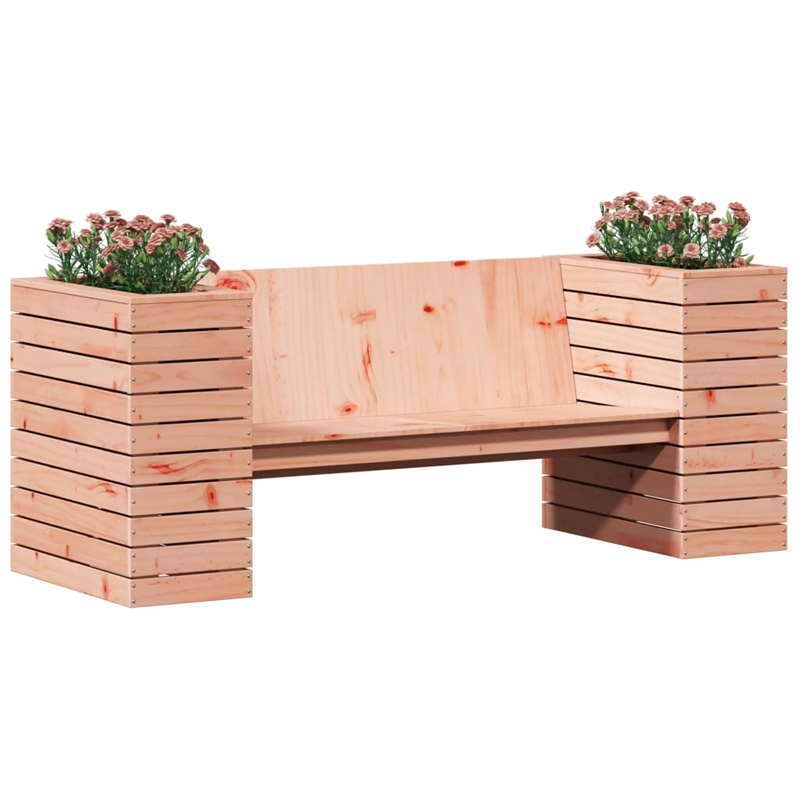 vidaXL Solid Douglas Wood Planter Bench in Natural Wood