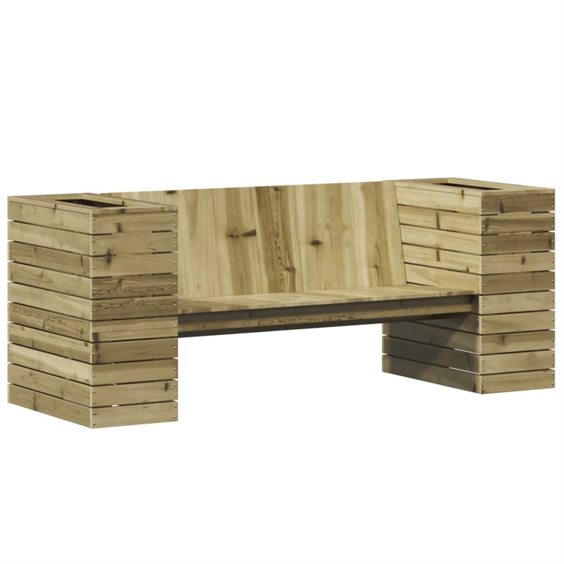 vidaXL Impregnated Pine Wood Planter Bench in Brown