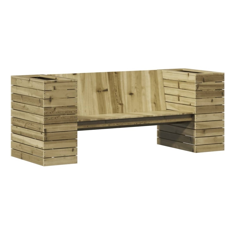 vidaXL Impregnated Pine Wood Planter Bench in Brown