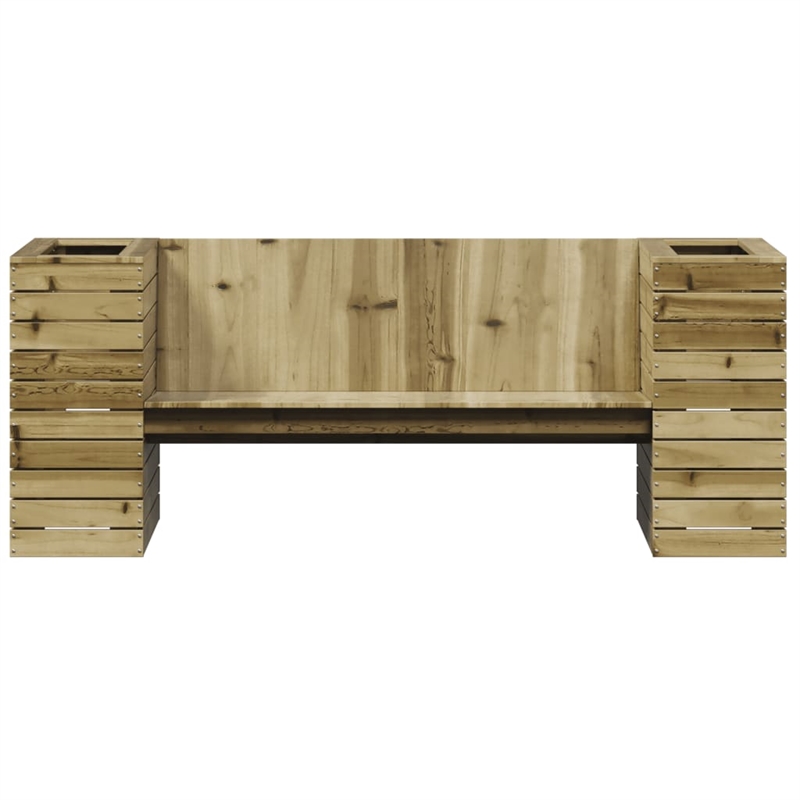 vidaXL Impregnated Pine Wood Planter Bench in Brown