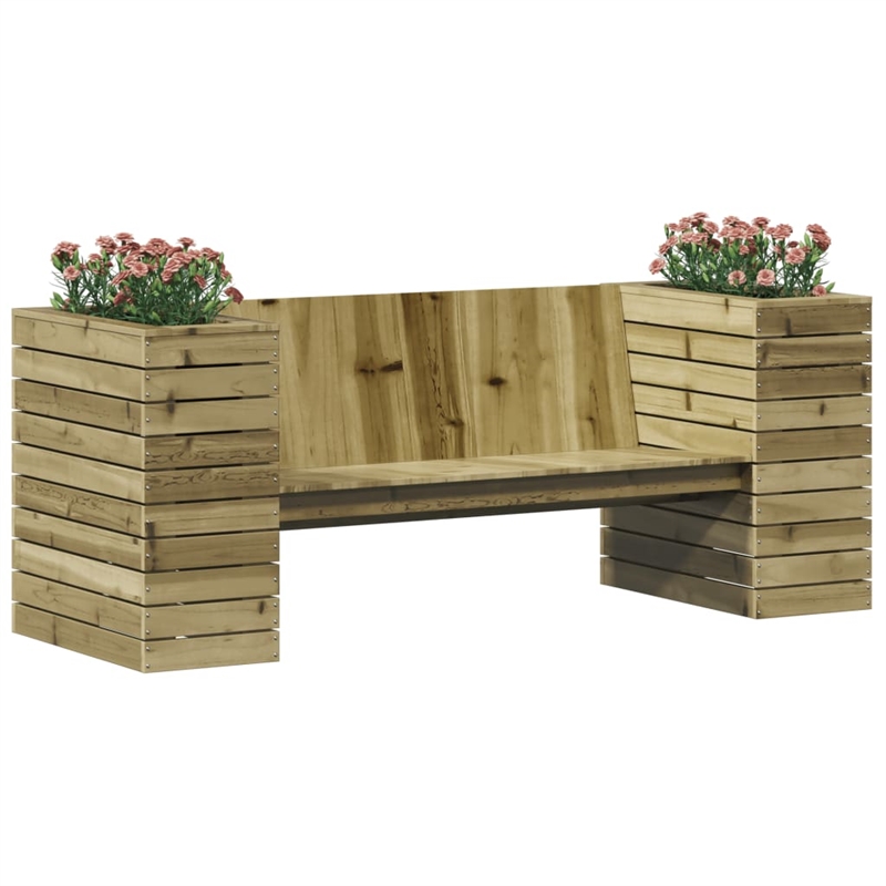 vidaXL Impregnated Pine Wood Planter Bench in Brown