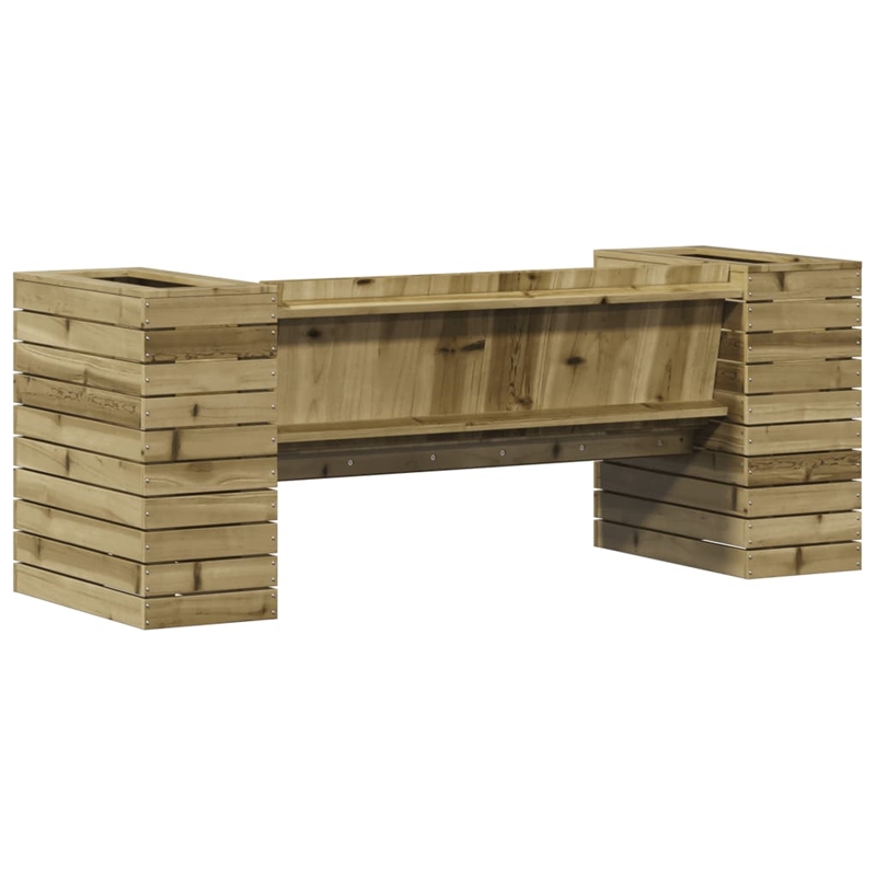 vidaXL Impregnated Pine Wood Planter Bench in Brown
