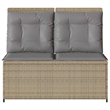 vidaXL PE Rattan Powder-Coated Steel & Polyester Reclining Patio Bench in Beige