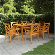 vidaXL Solid Acacia Wood Large Garden Dining Set in Brown