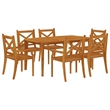 vidaXL Solid Acacia Wood Large Garden Dining Set in Brown