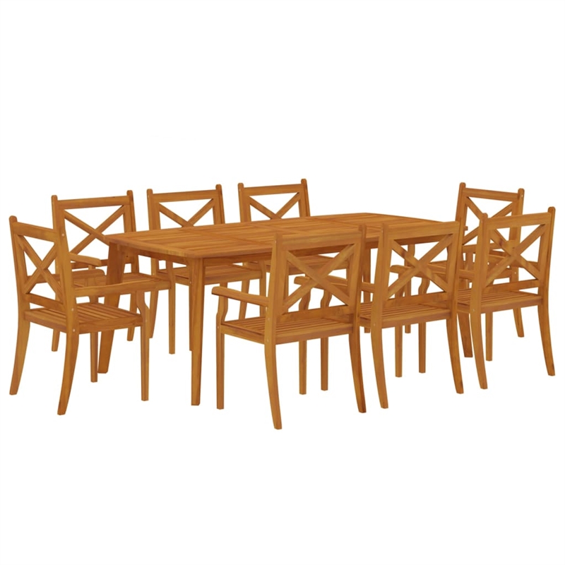 vidaXL Solid Acacia Wood With An Oiled Finish Garden Dining Set in Brown