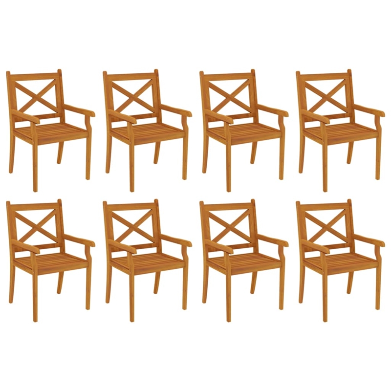 vidaXL Solid Acacia Wood With An Oiled Finish Garden Dining Set in Brown