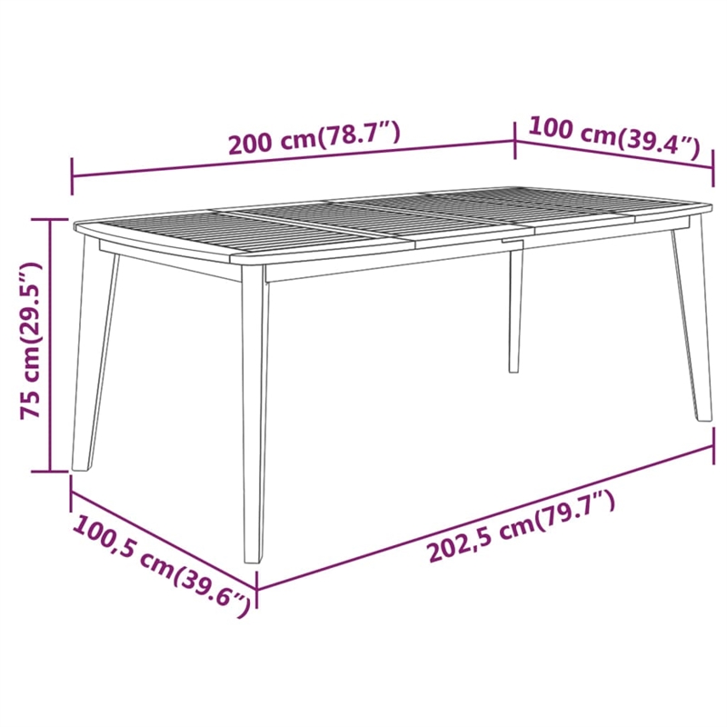 vidaXL Solid Acacia Wood With An Oiled Finish Garden Dining Set in Brown