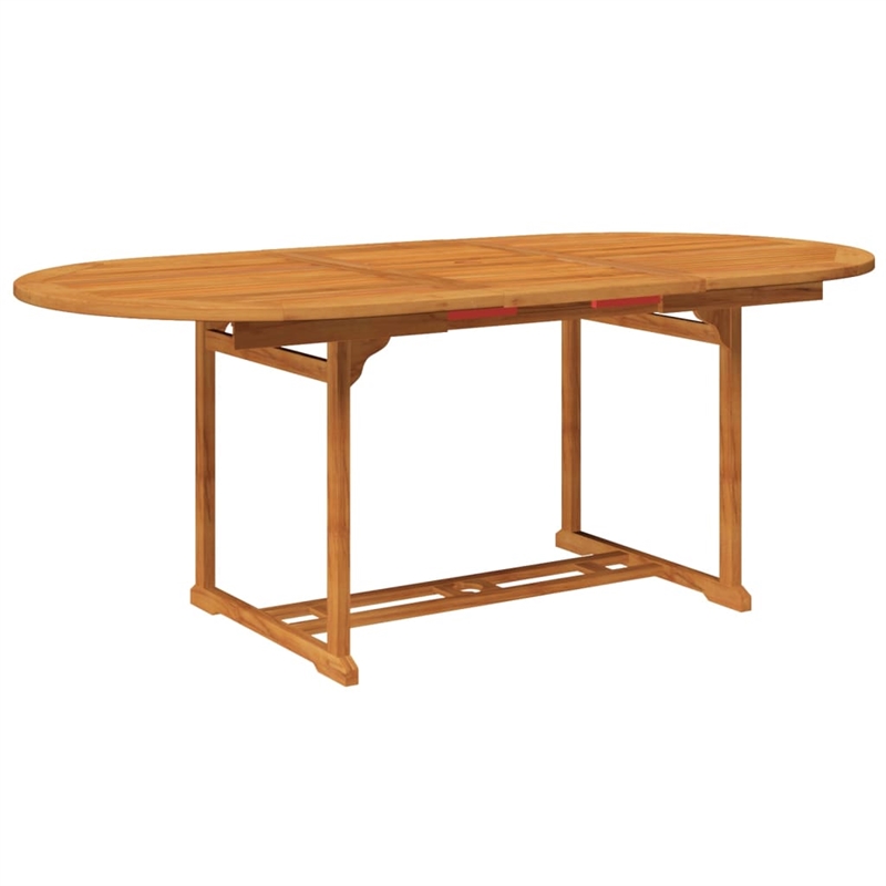 vidaXL Solid Acacia Wood Large Expandable Garden Dining Set Natural Wood