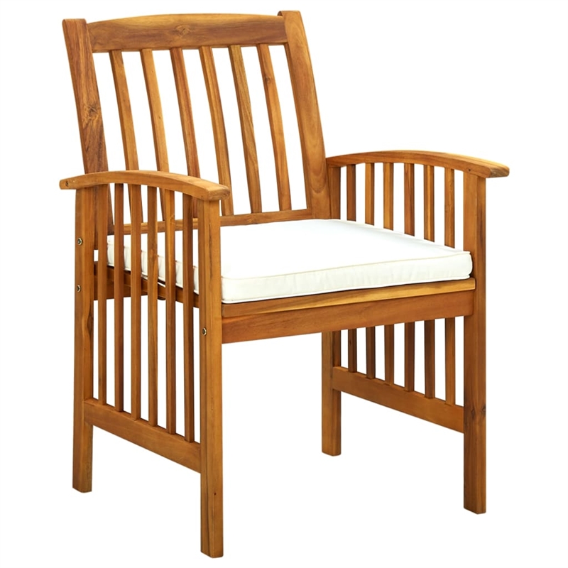 vidaXL Solid Acacia Wood Seats 2 Garden Dining Set in Brown