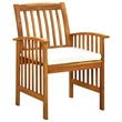 vidaXL Garden Dining Set Cream White/Wooden
