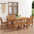 vidaXL Solid Teak Wood Standard Garden Dining Set in Warm Teak
