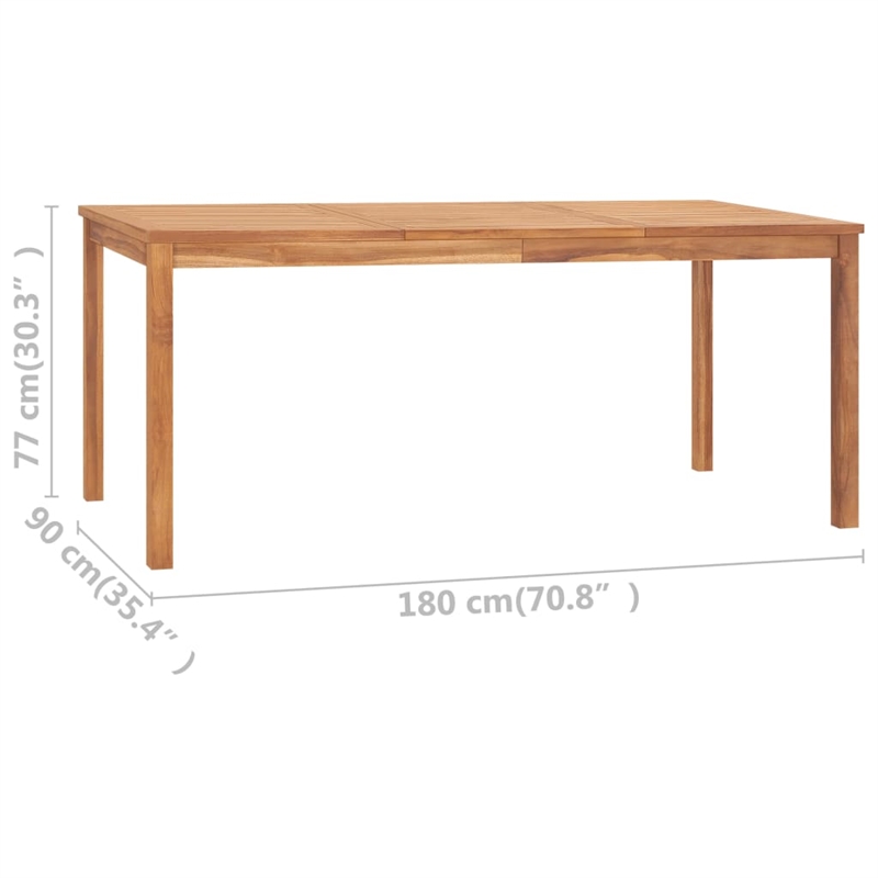 vidaXL 5 Piece Solid Teak Wood Durable Garden Dining Set in Brown