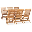 vidaXL Teak Hardwood Standard Outdoor Dining Set in Natural Teak