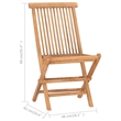 vidaXL Teak Hardwood Standard Outdoor Dining Set in Natural Teak