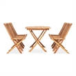 vidaXL Teak Hardwood Standard Outdoor Dining Set in Natural Teak