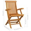 vidaXL Solid Teak Wood Medium Outdoor Dining Set in Natural Teak