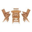 vidaXL Solid Teak Wood Medium Outdoor Dining Set in Natural Teak