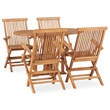 vidaXL Solid Teak Wood Medium Outdoor Dining Set in Natural Teak