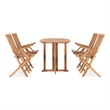 vidaXL Solid Teak Wood Medium Outdoor Dining Set in Natural Teak