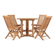vidaXL Solid Teak Wood Medium Outdoor Dining Set in Teak Wood