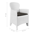 vidaXL 7 Piece Durable Outdoor Dining Set in White Plastic